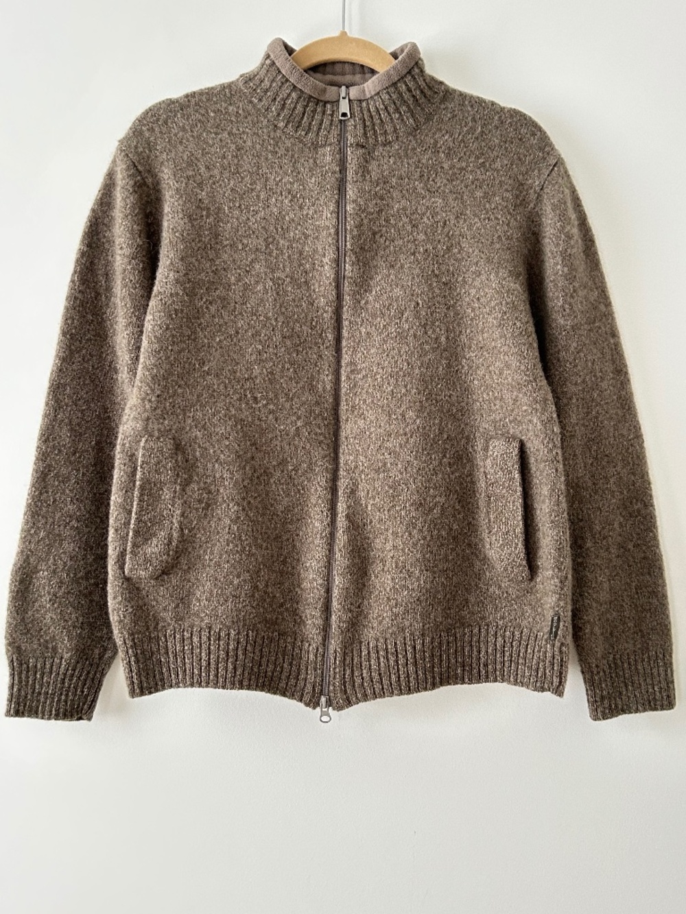 Woolrich 100% Wool Olive Zip Up Cardigan Jacket